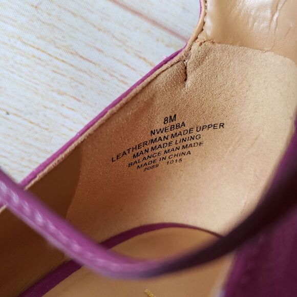 Nine West Ebba Leather Ankle Strap Pointy Toe Stiletto Heels Pumps Pink Size 8M - Picture 10 of 16